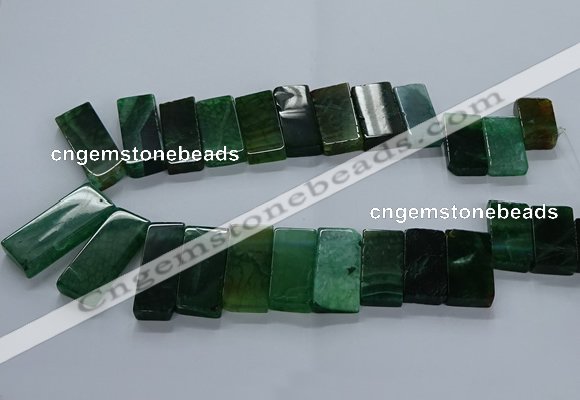 CTD2612 Top drilled 14*27mm - 16*42mm rectangle agate beads