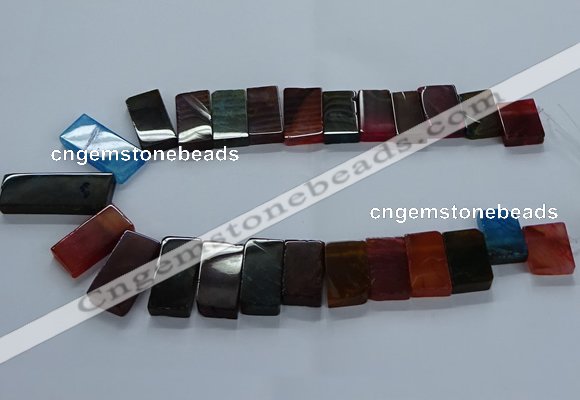 CTD2614 Top drilled 14*27mm - 16*42mm rectangle agate beads