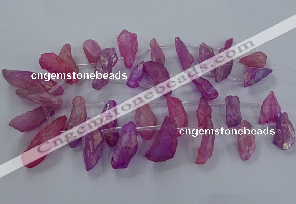 CTD2632 Top drilled 10*25mm - 20*45mm nuggets plated druzy quartz beads