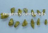 CTD2635 Top drilled 10*25mm - 20*45mm nuggets plated druzy quartz beads