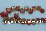 CTD2640 Top drilled 20*25mm - 30*40mm faceted freeform agate beads