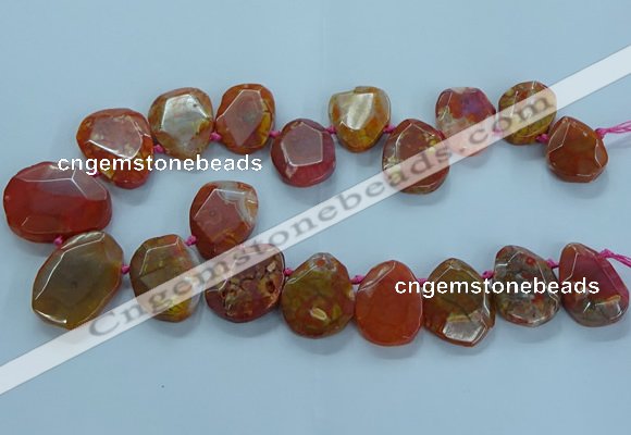 CTD2640 Top drilled 20*25mm - 30*40mm faceted freeform agate beads