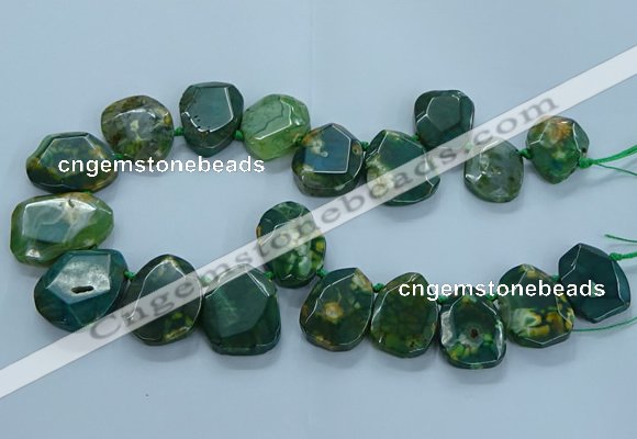 CTD2644 Top drilled 20*25mm - 30*40mm faceted freeform agate beads