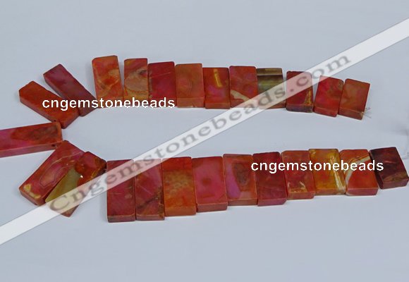 CTD2666 Top drilled 14*27mm - 16*42mm rectangle agate jasper beads