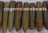 CTD2676 Top drilled 8*30mm - 12*50mm bullet agate fossil beads