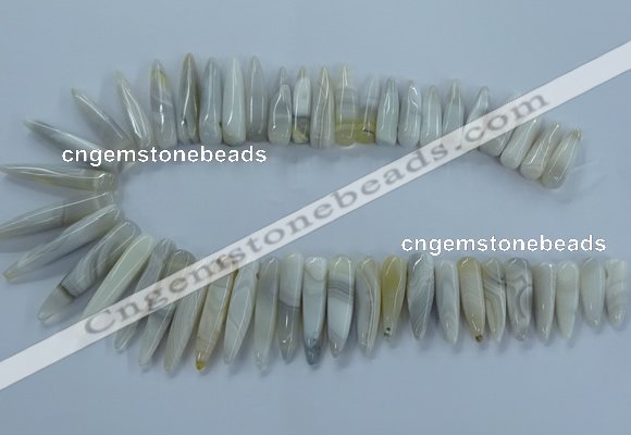 CTD2681 Top drilled 8*25mm - 10*50mm bullet agate beads wholesale