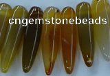 CTD2683 Top drilled 8*25mm - 10*50mm bullet agate gemstone beads