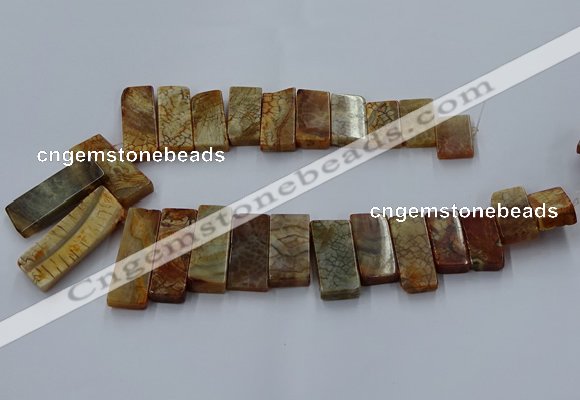 CTD2689 Top drilled 16*22mm - 16*55mm rectangle agate beads