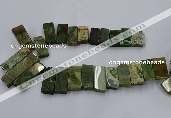 CTD2693 Top drilled 16*22mm - 16*55mm rectangle agate beads