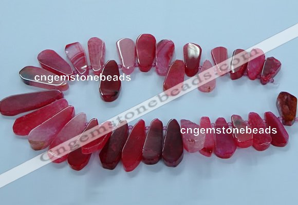 CTD2702 15.5 inches 10*25mm - 18*50mm freeform agate beads