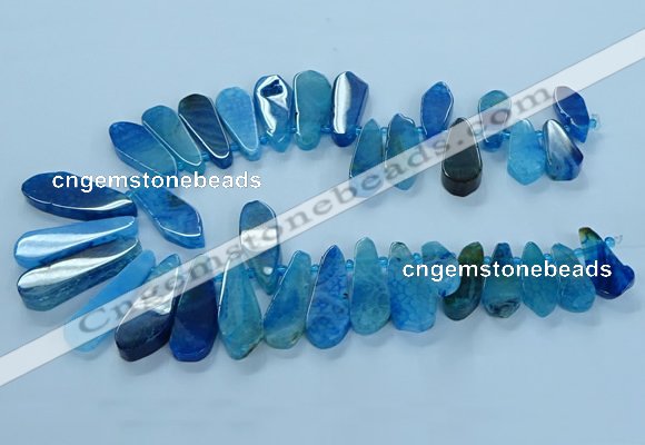 CTD2703 15.5 inches 10*25mm - 18*50mm freeform agate beads