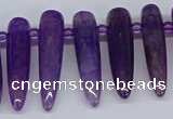 CTD2725 Top drilled 8*35mm bullet agate gemstone beads wholesale