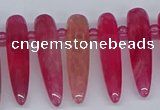 CTD2726 Top drilled 8*35mm bullet agate gemstone beads wholesale