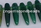 CTD2728 Top drilled 8*35mm bullet agate gemstone beads wholesale