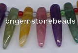 CTD2730 Top drilled 8*35mm bullet agate gemstone beads wholesale