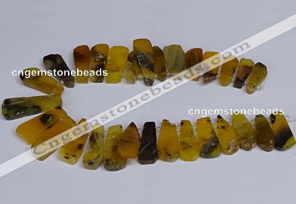 CTD2740 Top drilled 15*35mm - 18*40mm freeform agate beads