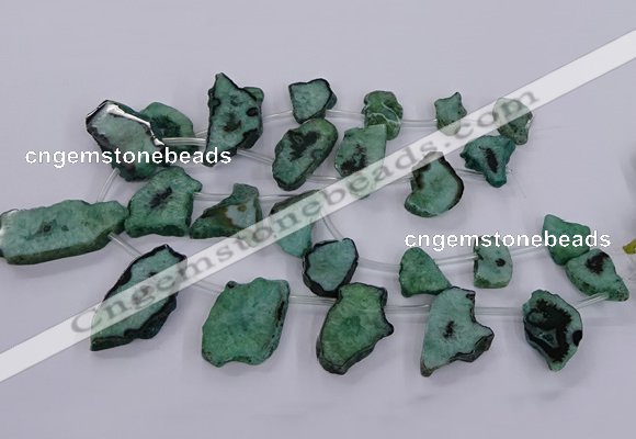 CTD2750 Top drilled 18*25mm - 25*50mm freeform druzy agate beads