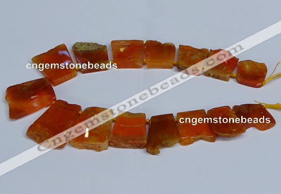 CTD2756 Top drilled 25*30mm - 35*45mm freeform agate beads