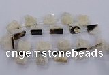 CTD2762 Top drilled 22*25mm - 25*35mm freeform druzy agate beads