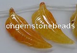 CTD2772 Top drilled 20*45mm - 25*55mm carved leaf agate beads