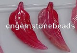 CTD2774 Top drilled 20*45mm - 25*55mm carved leaf agate beads