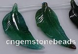 CTD2776 Top drilled 20*45mm - 25*55mm carved leaf agate beads