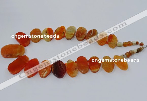 CTD2781 Top drilled 15*25mm - 25*40mm oval agate gemstone beads