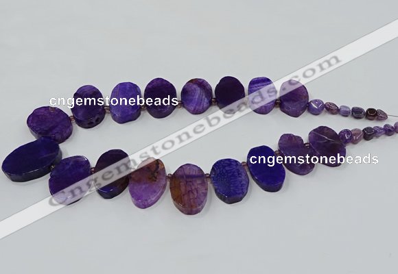 CTD2782 Top drilled 15*25mm - 25*40mm oval agate gemstone beads