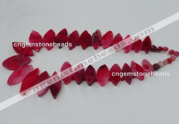 CTD2791 Top drilled 15*30mm - 25*45mm marquise agate gemstone beads