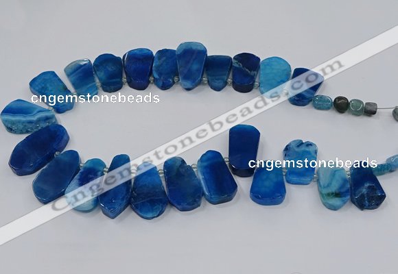 CTD2807 Top drilled 15*30mm - 20*40mm freeform agate gemstone beads