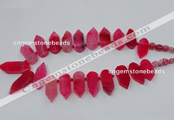 CTD2813 Top drilled 15*30mm - 15*45mm sticks agate gemstone beads