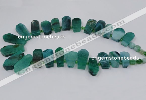 CTD2823 Top drilled 15*30mm - 18*45mm sticks agate gemstone beads