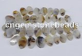 CTD2825 Top drilled 15*25mm - 25*35mm freeform Montana agate beads