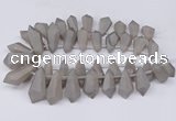 CTD2861 Top drilled 15*20mm - 22*50mm sticks plated quartz beads