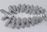 CTD2862 Top drilled 15*20mm - 22*50mm sticks plated quartz beads