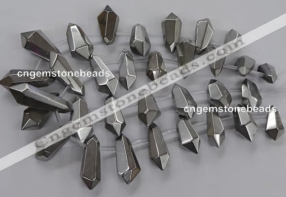 CTD2879 Top drilled 15*20mm - 22*50mm sticks plated quartz beads