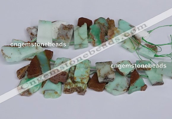 CTD2885 Top drilled 15*20mm - 25*45mm freeform australia chrysoprase beads