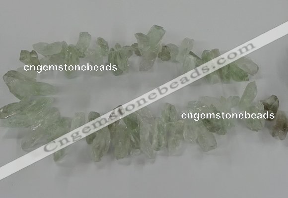 CTD2886 Top drilled 12*20mm - 15*35mm sticks green quartz beads