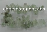 CTD2887 Top drilled 15*30mm - 18*40mm sticks green quartz beads