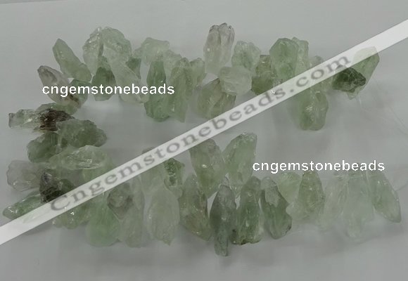 CTD2887 Top drilled 15*30mm - 18*40mm sticks green quartz beads