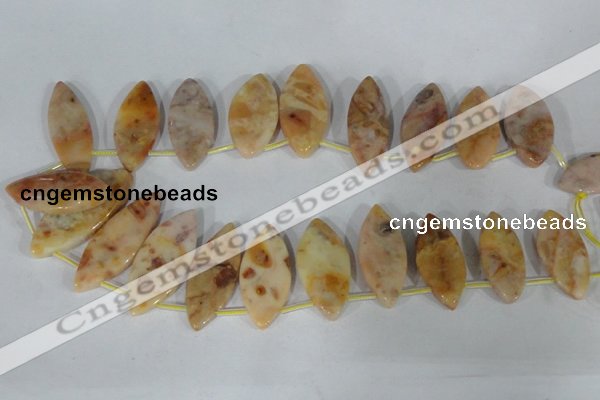 CTD30 Top drilled 15*30mm – 18*37mm marquise Morocco agate beads