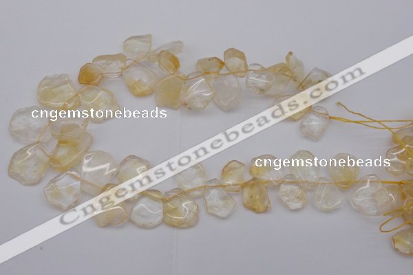 CTD302 Top drilled 15*20mm - 20*25mm freeform citrine gemstone beads