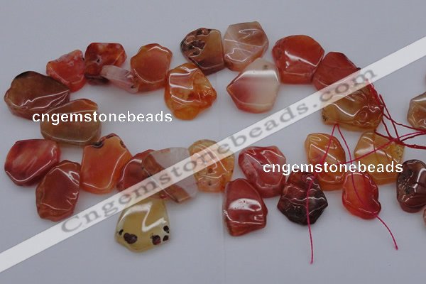 CTD307 Top drilled 15*20mm - 20*25mm freeform red agate beads