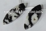 CTD31 Top drilled 10*23mm – 17*55mm marquise black & white jasper beads