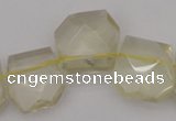 CTD310 Top drilled 15*18mm - 18*20mm faceted freeform lemon quartz beads