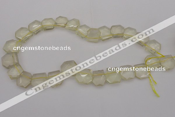 CTD310 Top drilled 15*18mm - 18*20mm faceted freeform lemon quartz beads