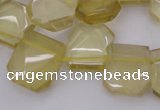 CTD312 Top drilled 15*18mm - 18*20mm faceted freeform lemon quartz beads