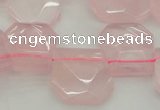 CTD314 Top drilled 15*18mm - 18*20mm faceted freeform rose quartz beads