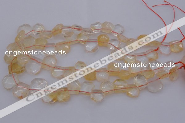 CTD315 Top drilled 15*18mm - 18*20mm faceted freeform citrine beads