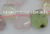 CTD317 15*18mm - 18*20mm faceted freeform multicolor quartz beads